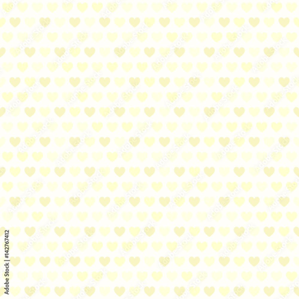 Yellow heart pattern. Seamless vector