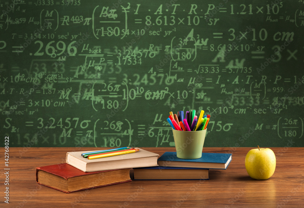 Back to school blackboard with numbers Back to school blackboard with numbers