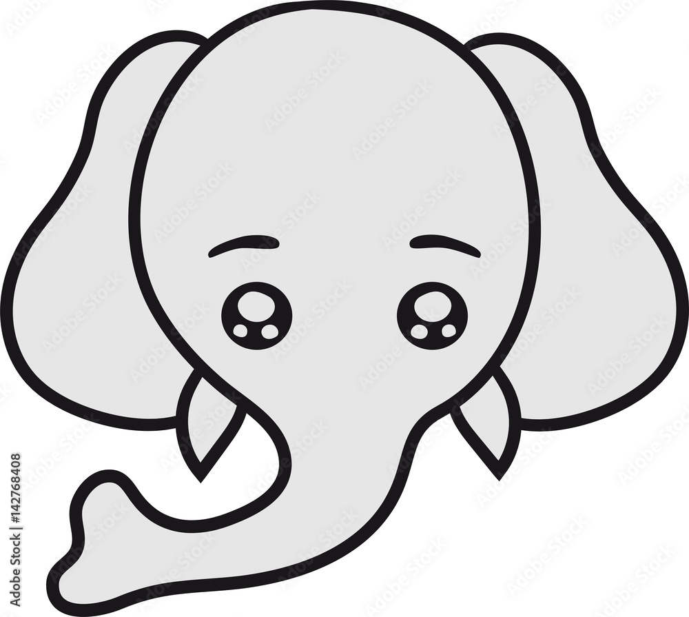 gesicht kopf kleiner süßer baby elefant kind niedlich gemalt gesicht kopf kleiner süßer baby elefant kind niedlich gemalt
