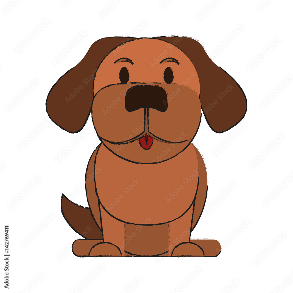 cute dog icon over white background. vector illustration