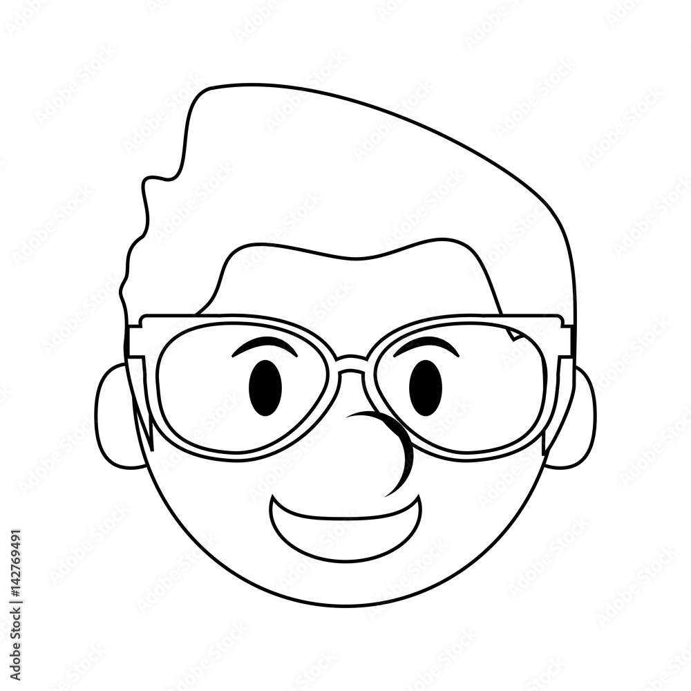 man with glasses cartoon icon over white background. vector illustration man with glasses cartoon icon over white background. vector illustration