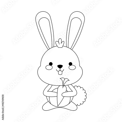 cute bunny icon over white background. vector illustration