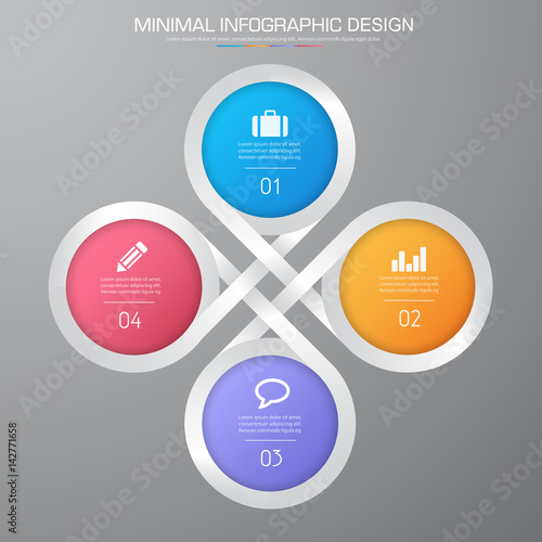 Infographic Elements with business icon on full color background  process or steps and options workflow diagrams,vector design element eps10 illustration