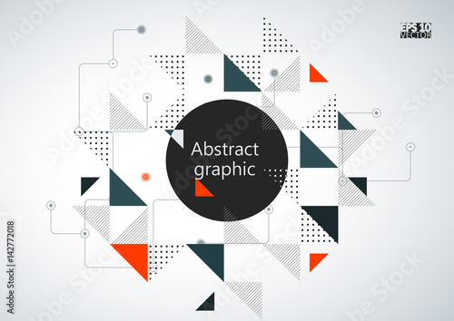 Graphic illustration with geometric pattern. Eps10 Vector illustration.