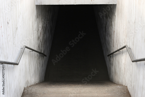 descent into the dark underground passage, tunnel 