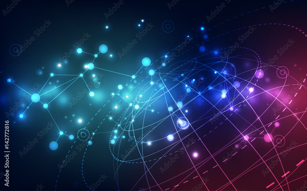 Vector digital global technology concept, abstract background