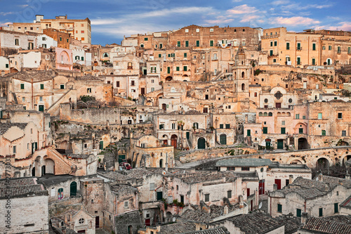 Matera, Basilicata, Italy: view at sunrise of the old town