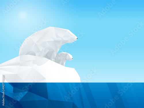 Polygonal bear on iceberg