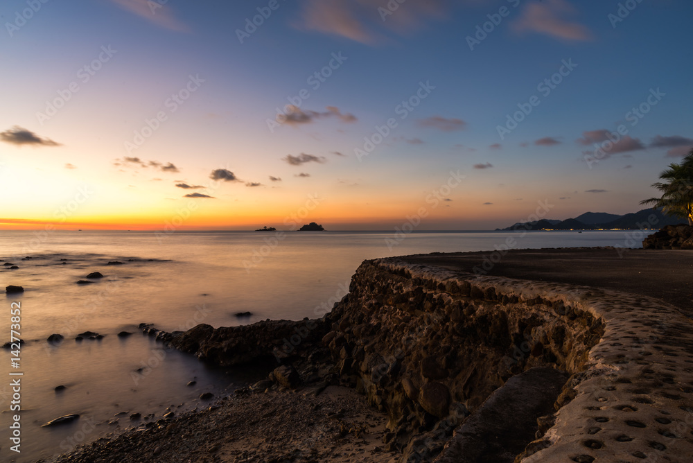 beautiful seascape and twilight sky, colorful cloudscape background, Koh Chang Thailand