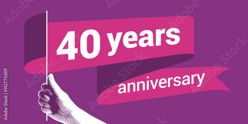 40 years anniversary vector icon