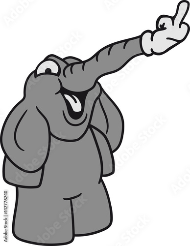 fuck you off fick dich mittelfinger handschuh wichser beleidigung b  se r  ssel klein elefant lustig comic cartoon spa   lachen