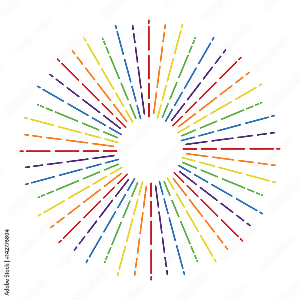 vector starburst in rainbow colors
