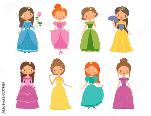 Fairy tale. Set of beautiful princesses