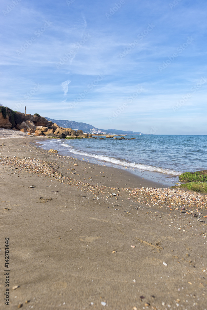 The Mediterranean coast a sunny day in Alcocebre