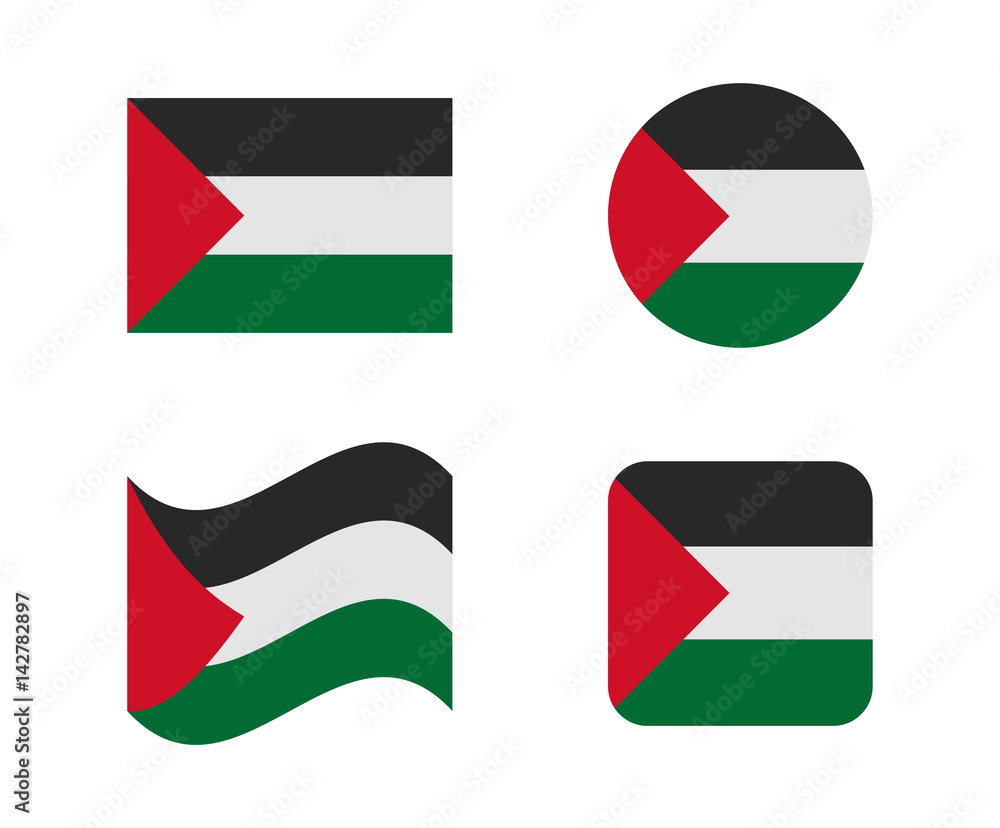 set 4 flags of palestine set 4 flags of palestine