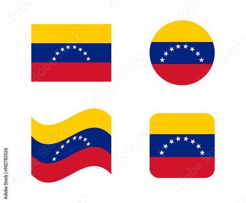 set 4 flags of venezuela