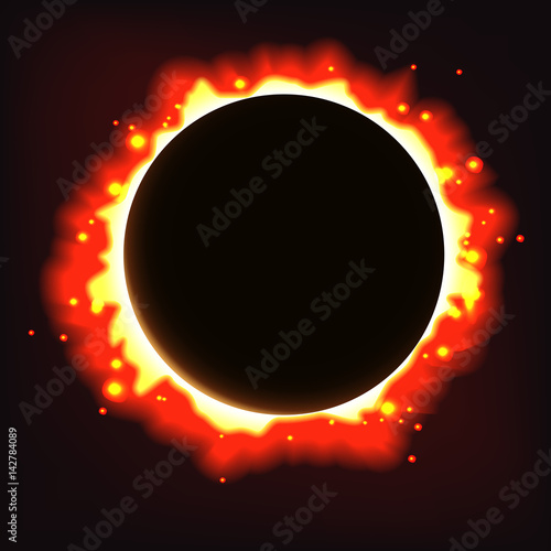 Vector abstract solar eclipse background.