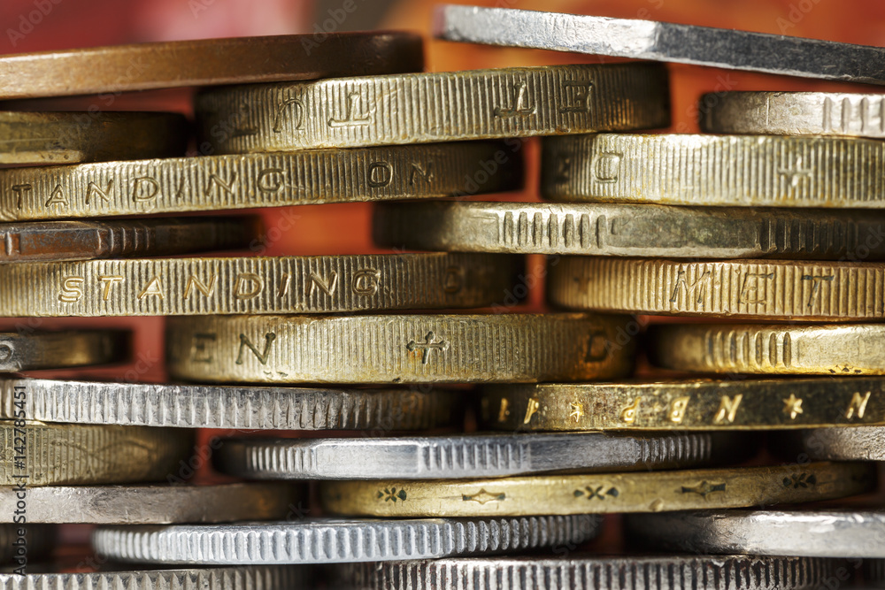 Coins form the backdrop Stock Photo | Adobe Stock