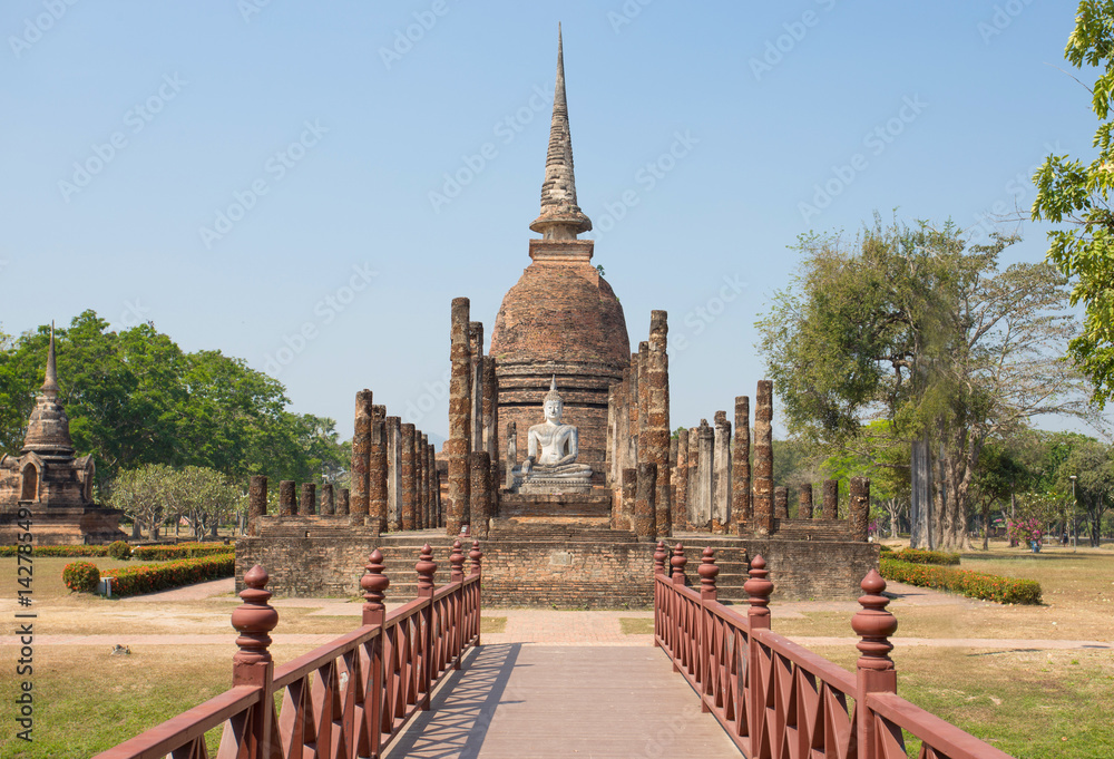 SUKHOTHAI, THAILAND, FEBRUARY, 23, 2017 - Wat Sa Si Temple in Sukhothai Historical Temple Park, Sukhothai, Thailand
