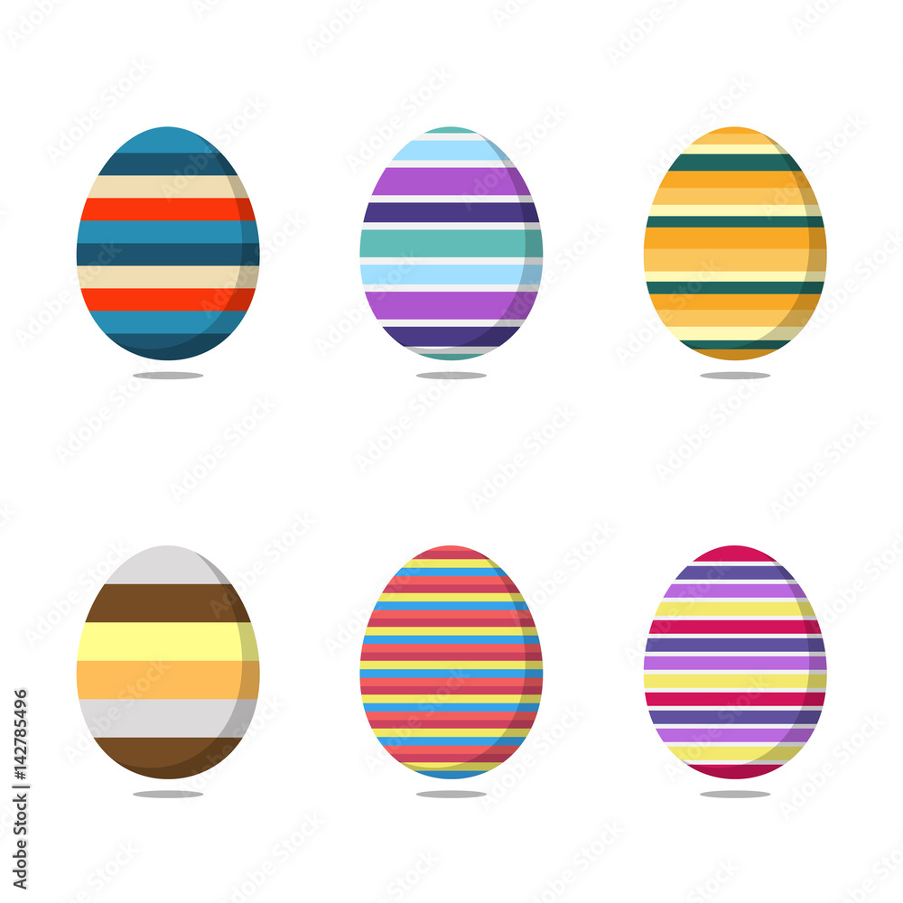 Set of colorful easter eggs on white background. Vector illustration Set of colorful easter eggs on white background. Vector illustration