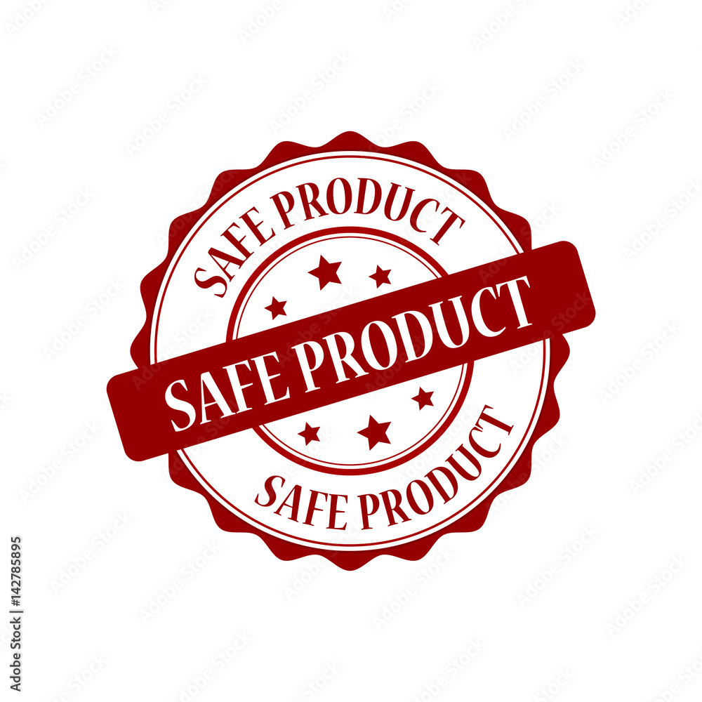 Safe product red stamp illustration Safe product red stamp illustration