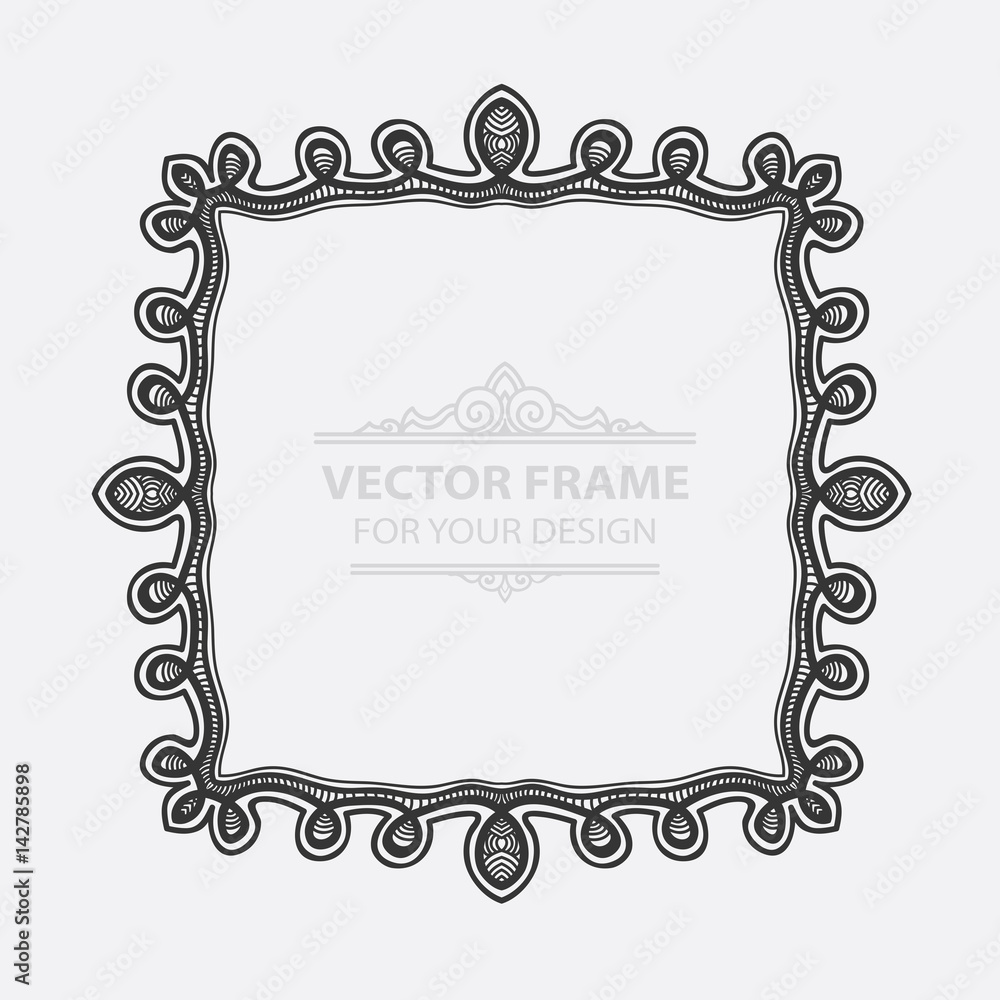 Vintage vector set retro frame, cards. Floral royal engraving design labels advertising place for text. Flourishes Line calligraphic Minimalist modernist picture background.