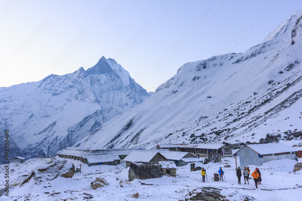 Himalaya Annapurna snow mountain base camp, Nepal
