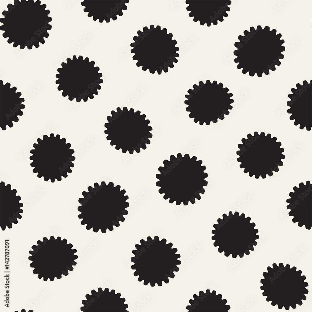 Vector seamless freehand pattern. Abstract background with floral brush strokes. Hand drawn texture