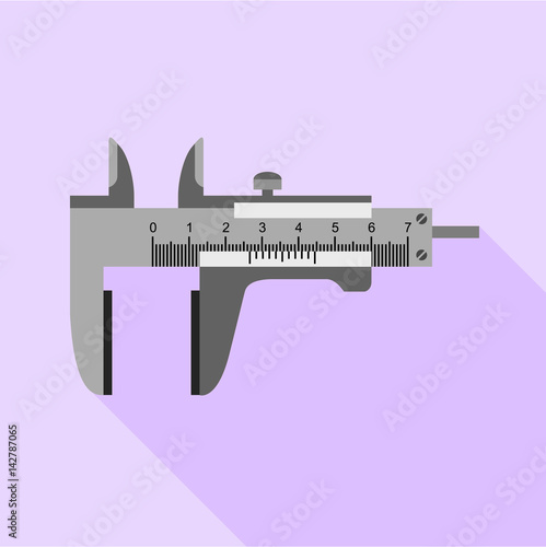 Steel calipers icon, flat style