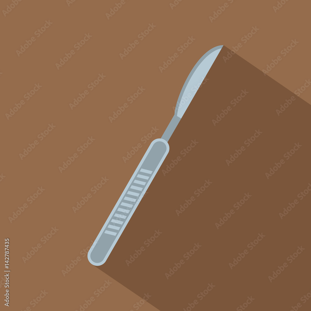 Medical scalpel icon, flat style Medical scalpel icon, flat style