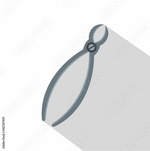 Tooth extraction instrument icon, flat style