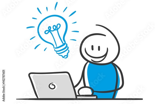 Stick Figure Series Blue / Idee Computer