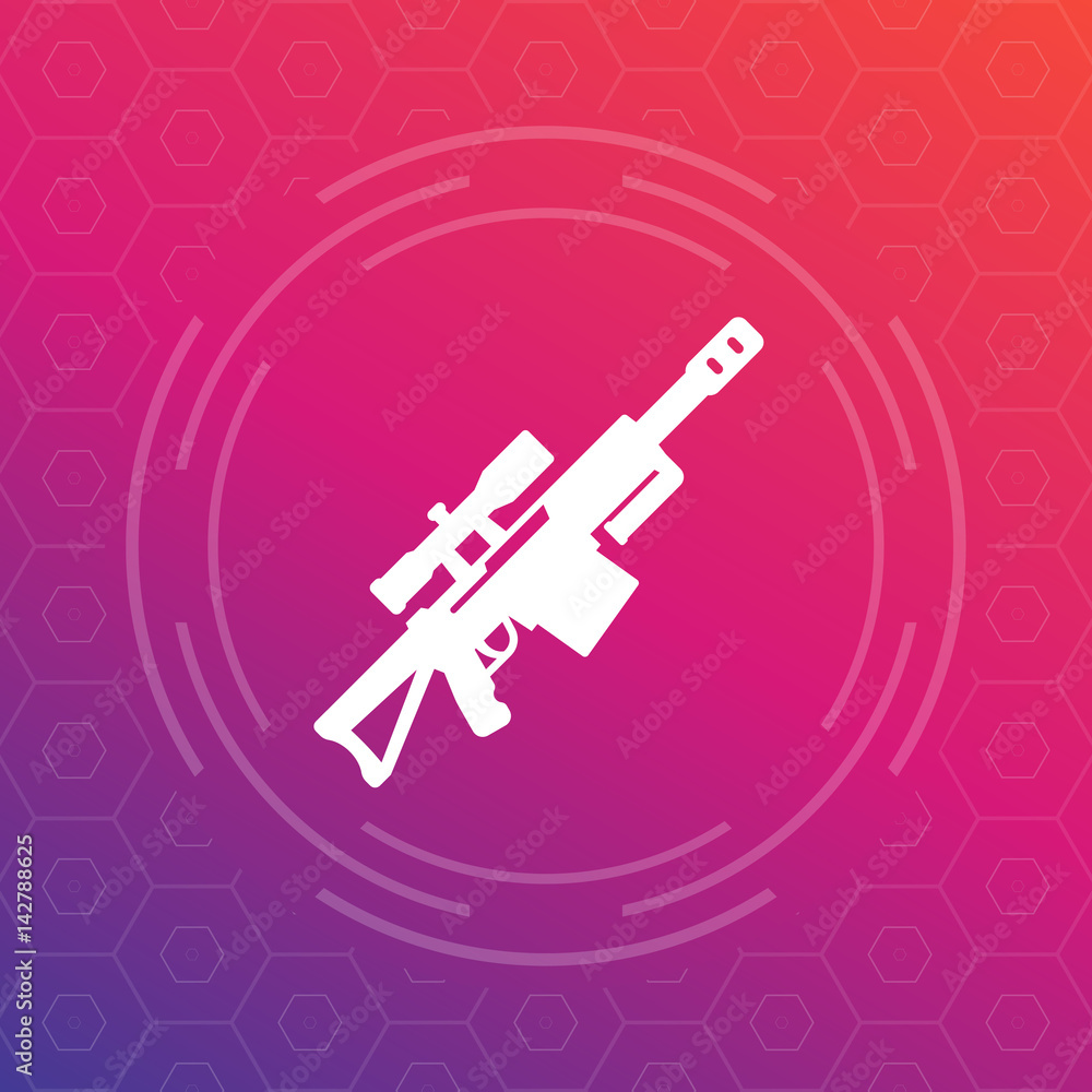 Sniper rifle vector icon, pictogram Sniper rifle vector icon, pictogram