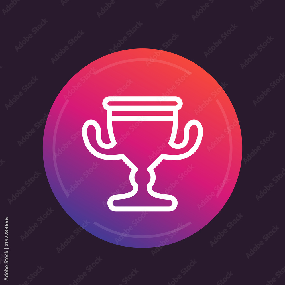 trophy cup linear icon trophy cup linear icon