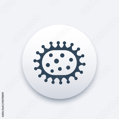 Virus icon, microbiology, virology, bacteria, microbe vector sign