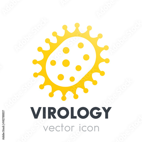 Virus, virology icon on white, microbiology, virion, bacteria pictogram