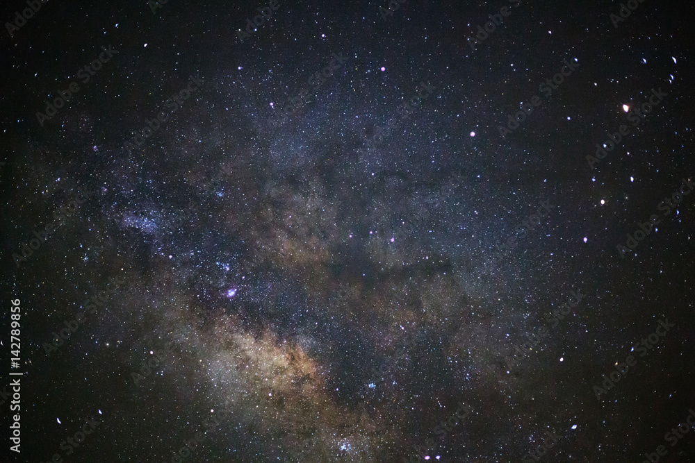 Fototapeta premium milky way galaxy at phitsanulok in thailand. Long exposure photograph.with grain