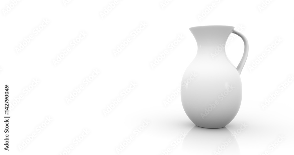 Empty pitcher water on white background
