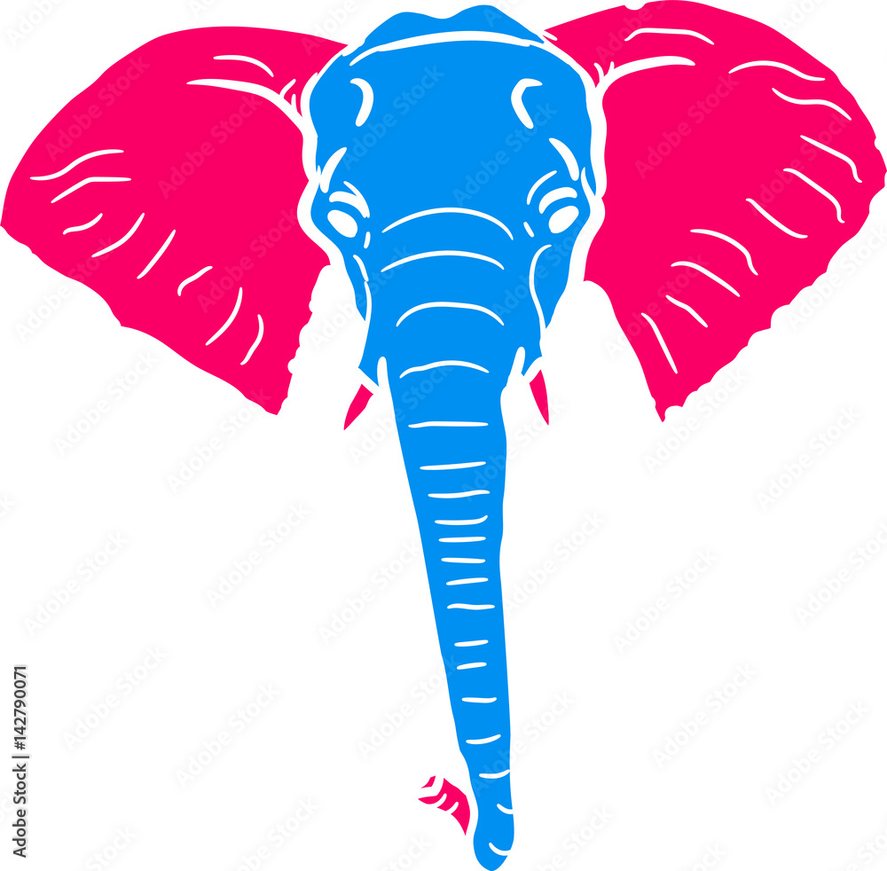 design elefant kopf gesicht gemalt Stock-Illustration | Adobe Stock