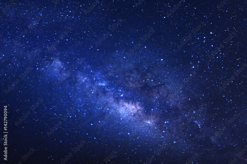 Fototapeta premium Close up Milky Way, Long exposure photograph.with grain