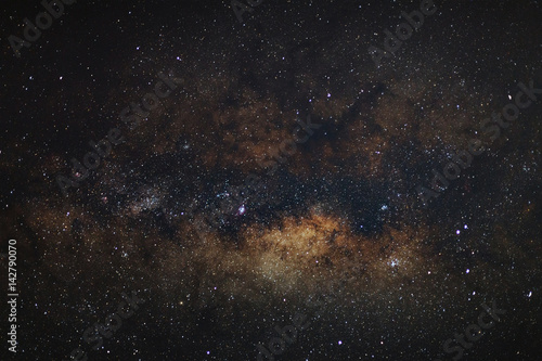 Core of Milky Way. Galactic center of the milky way, Long exposure photograph,with grain