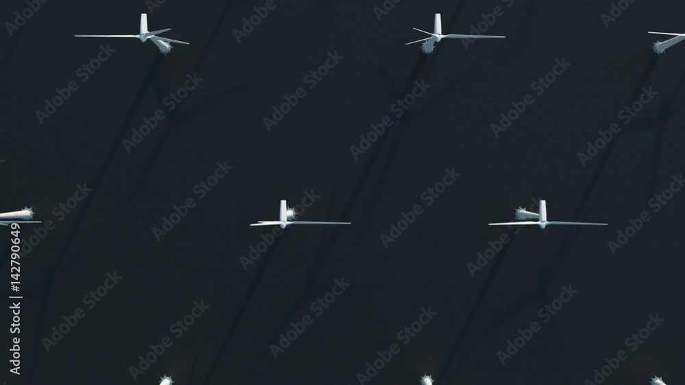4K Top View Animatoin of Modern Wind Turbines in the Sea 4K Top View Animatoin of Modern Wind Turbines in the Sea