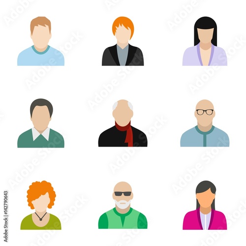 Avatar of different people icons set