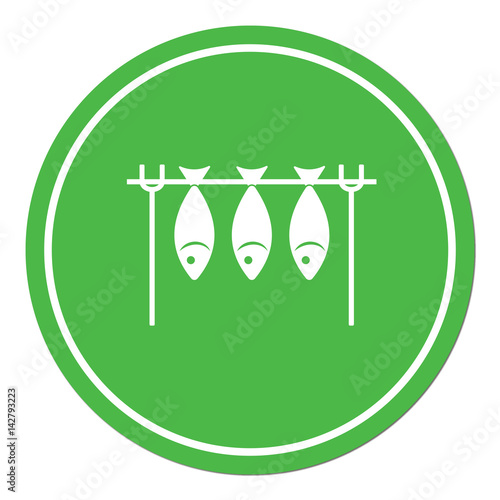 Grilled fish icon. Vector illustration