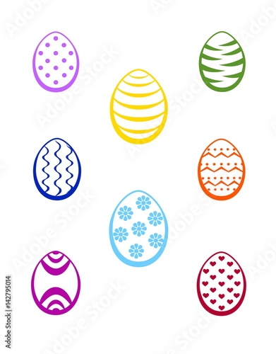 Oeufs de Pâques multicolores