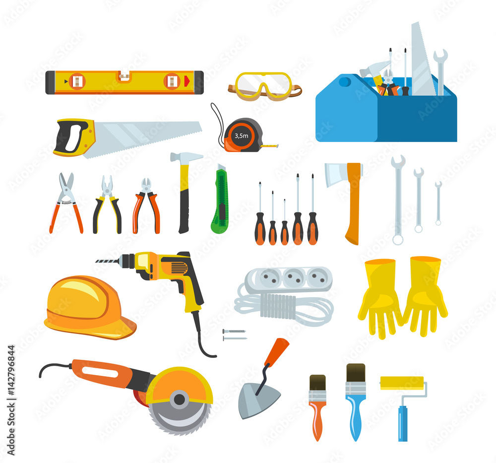 Working tools, equipment for repair and construction in the house.