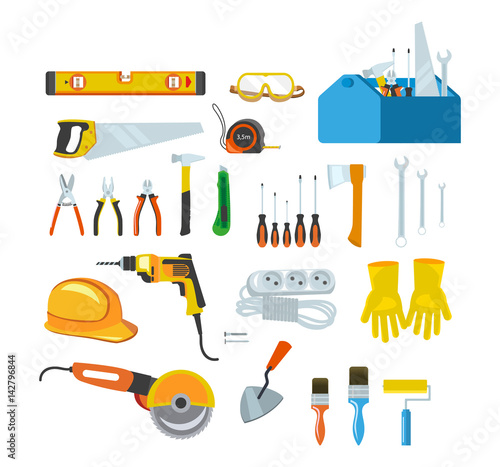 Working tools, equipment for repair and construction in the house.