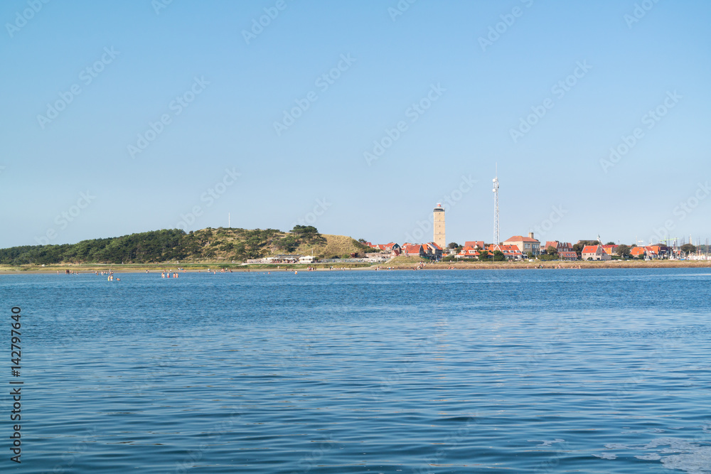 Green Beach and lighthouse Brandaris on Terschelling, Netherland