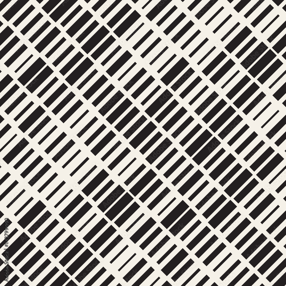 Vector Seamless Black And White Irregular Dash Rectangles Grid Pattern. Abstract Geometric Background Design Vector Seamless Black And White Irregular Dash Rectangles Grid Pattern. Abstract Geometric Background Design