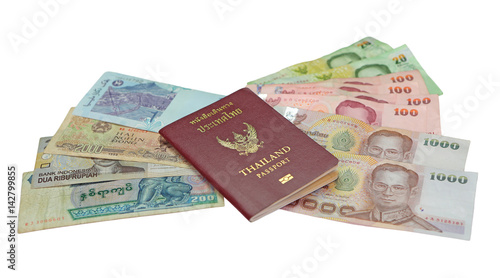 Thailand passport and money